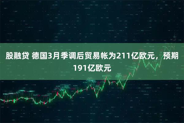 股融贷 德国3月季调后贸易帐为211亿欧元，预期191亿欧元